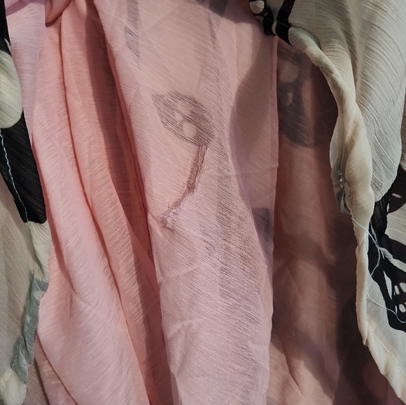 NWT Royal Paisley One Size Fits Most Pink with Skull Chiffon Tank Top - Picture 5 of 5